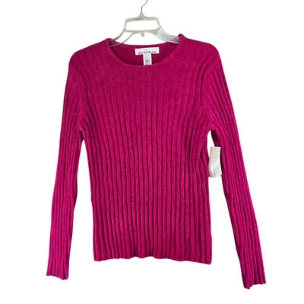 Express Fuchsia Ribbed Long Sleeve Top - Picture 6 of 6